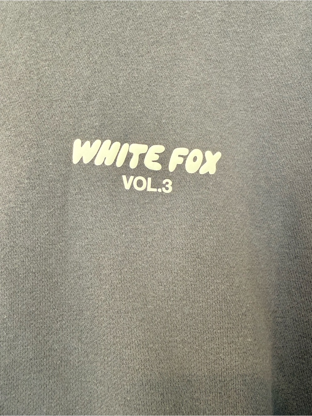 White Fox Boutique Vol 3 Oversized Hoodie Gray Cream Puff Print Small Women - Picture 3 of 8
